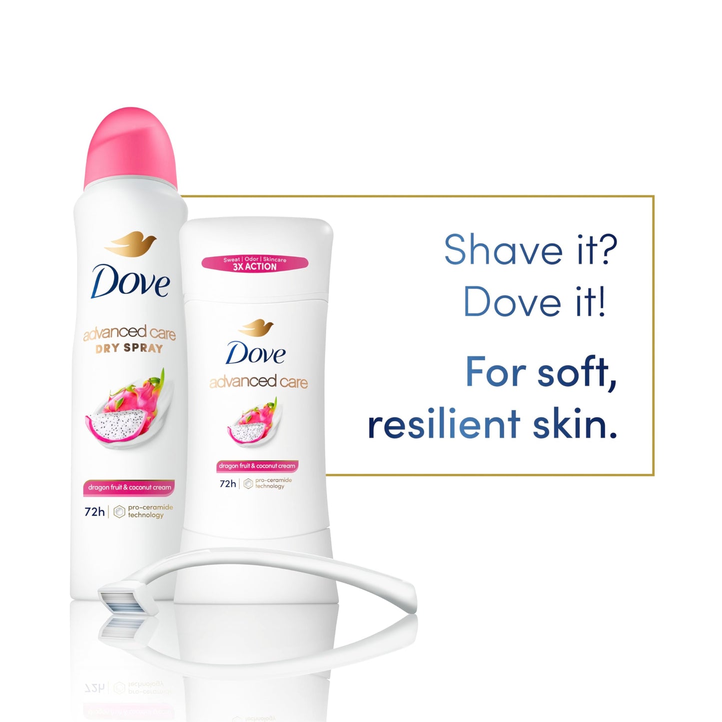 Dove Advanced Care Antiperspirant Deodorant for Women Dragon Fruit & Coconut Cream 3 pack 72 hour sweat and odor protection 2.6 oz Beauty and Personal Care Dove