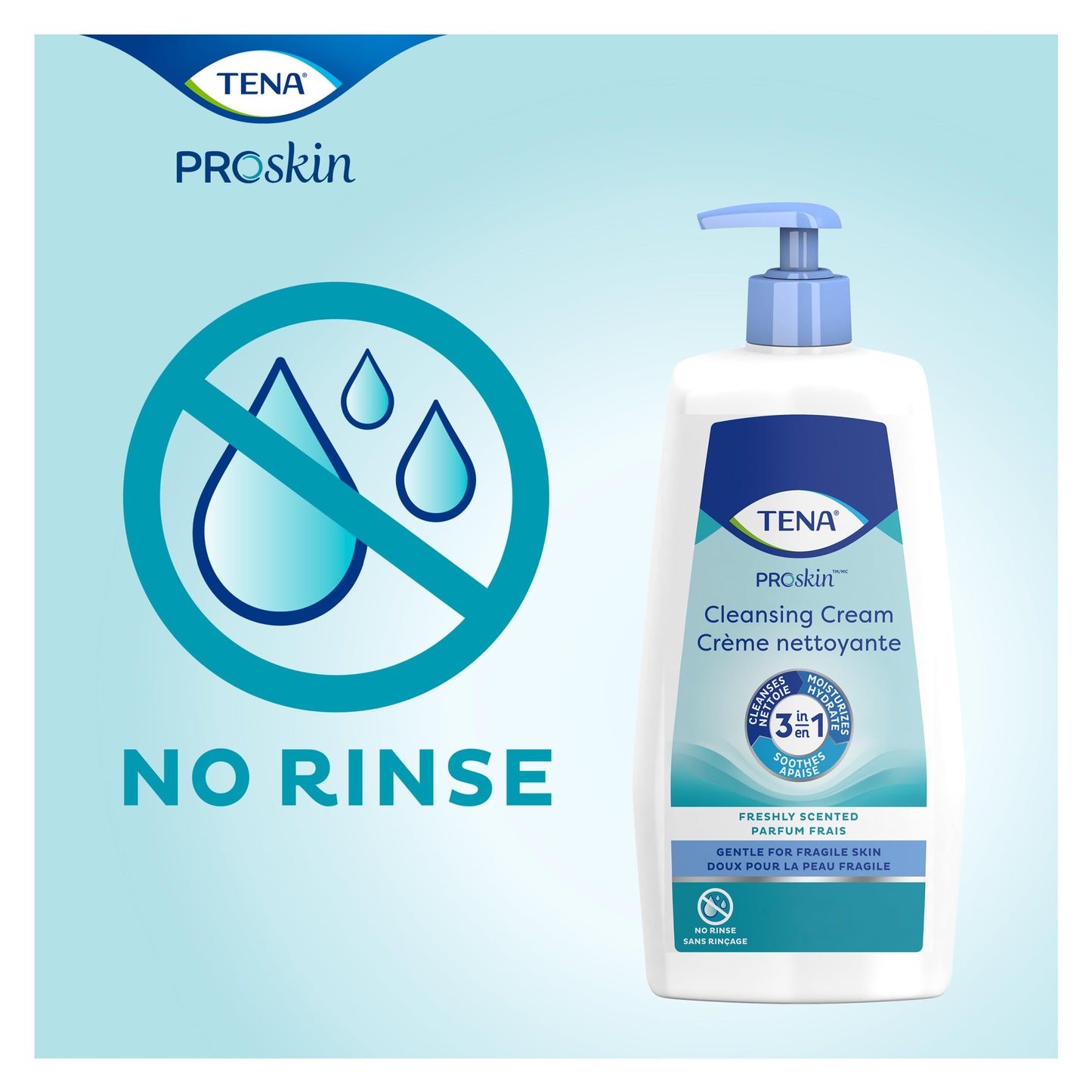 TENA ProSkin Cleansing Cream Cream Rinse-Free Body Wash Tube Mild Scent 16.9 oz. 64430 1 Ct Beauty & Personal Care TENA