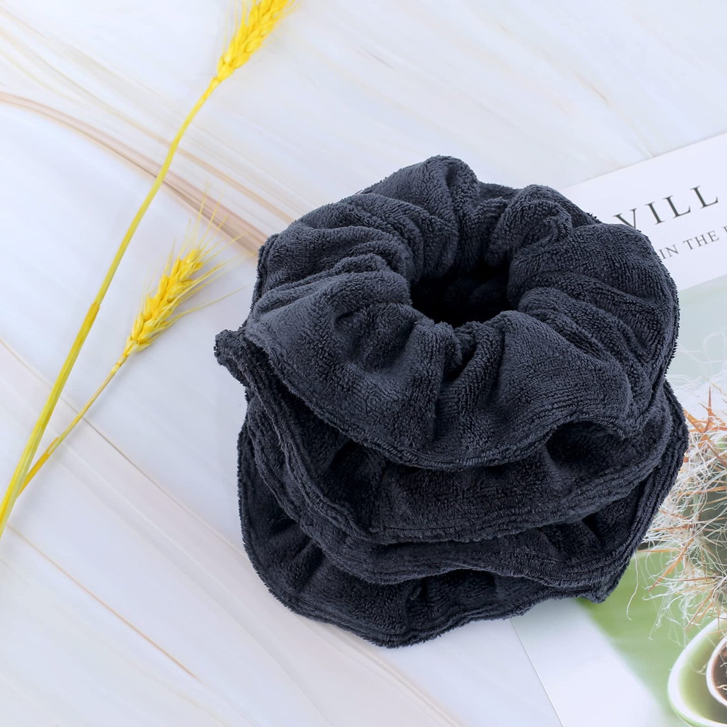 IVARYSS Super Towel Scrunchies for Drying Hair, Absorbent and Soft Microfiber for Frizz Free, Large Thick Ponytail Holder Wet Hair Accessories Beauty & Personal Care IVARYSS