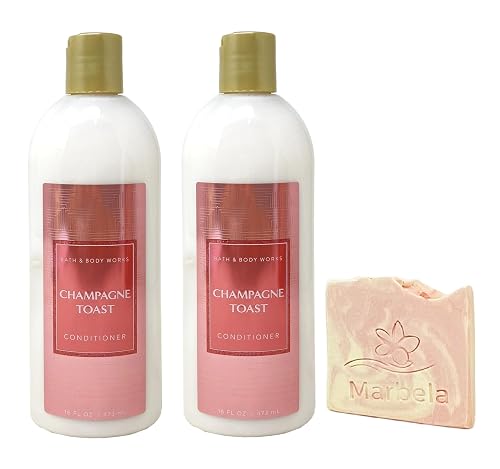 Bath & Body Works Champagne Toast 2 Pack Conditioner Bundle with a Himalayan Salts Springs Sample Soap - Full Size Beauty & Personal Care Bath & Body Works
