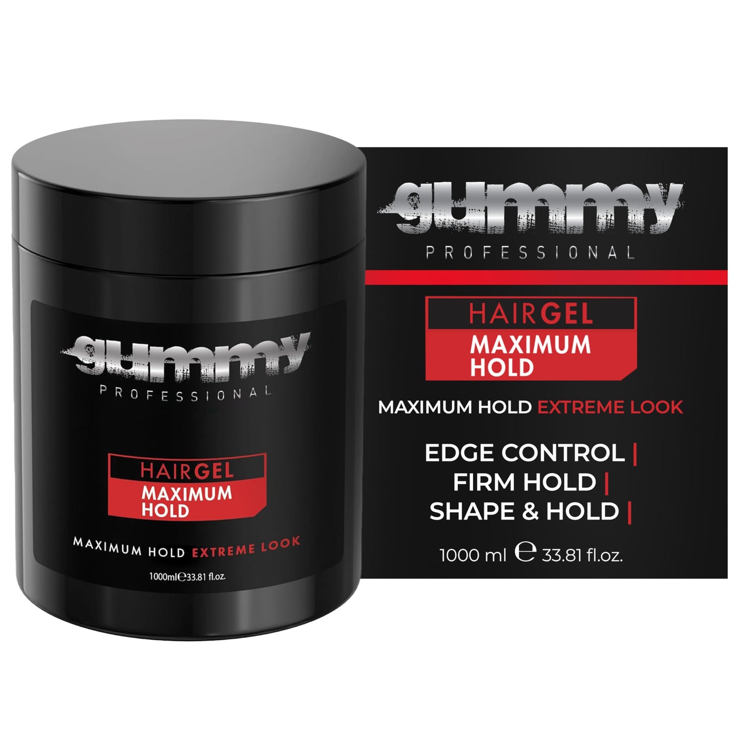Gummy Professional - Hair Gel for Men and Women - Strong Hold Styling Gel for Slick Back Looks, Curls, Braids, Twists, and Edge Control - Clear Gel Beauty & Personal Care Gummy
