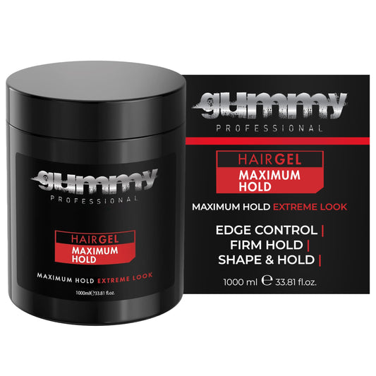 Gummy Professional - Hair Gel for Men and Women - Strong Hold Styling Gel for Slick Back Looks, Curls, Braids, Twists, and Edge Control - Clear Gel Beauty & Personal Care Gummy