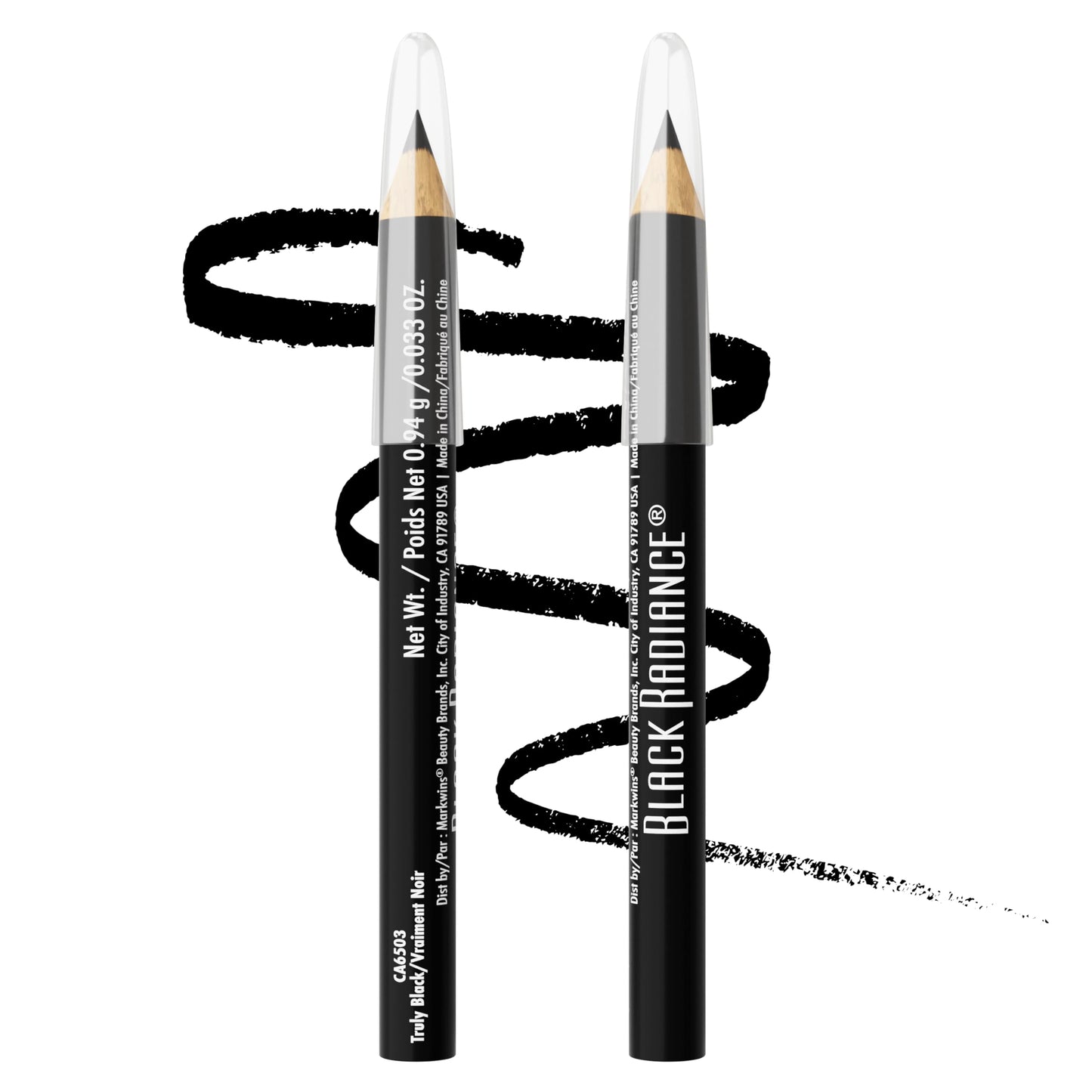 Black Radiance Twin Pack Eyeliner Pencil, Creamy Dual-Purpose Formula for Eyes & Brows, Intense Black Pigments, Long-Lasting Definition - Truly Black Beauty & Personal Care Black Radiance