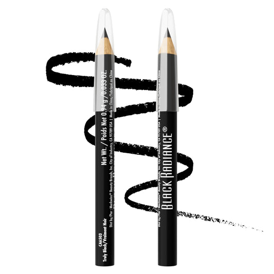 Black Radiance Twin Pack Eyeliner Pencil, Creamy Dual-Purpose Formula for Eyes & Brows, Intense Black Pigments, Long-Lasting Definition - Truly Black Beauty & Personal Care Black Radiance