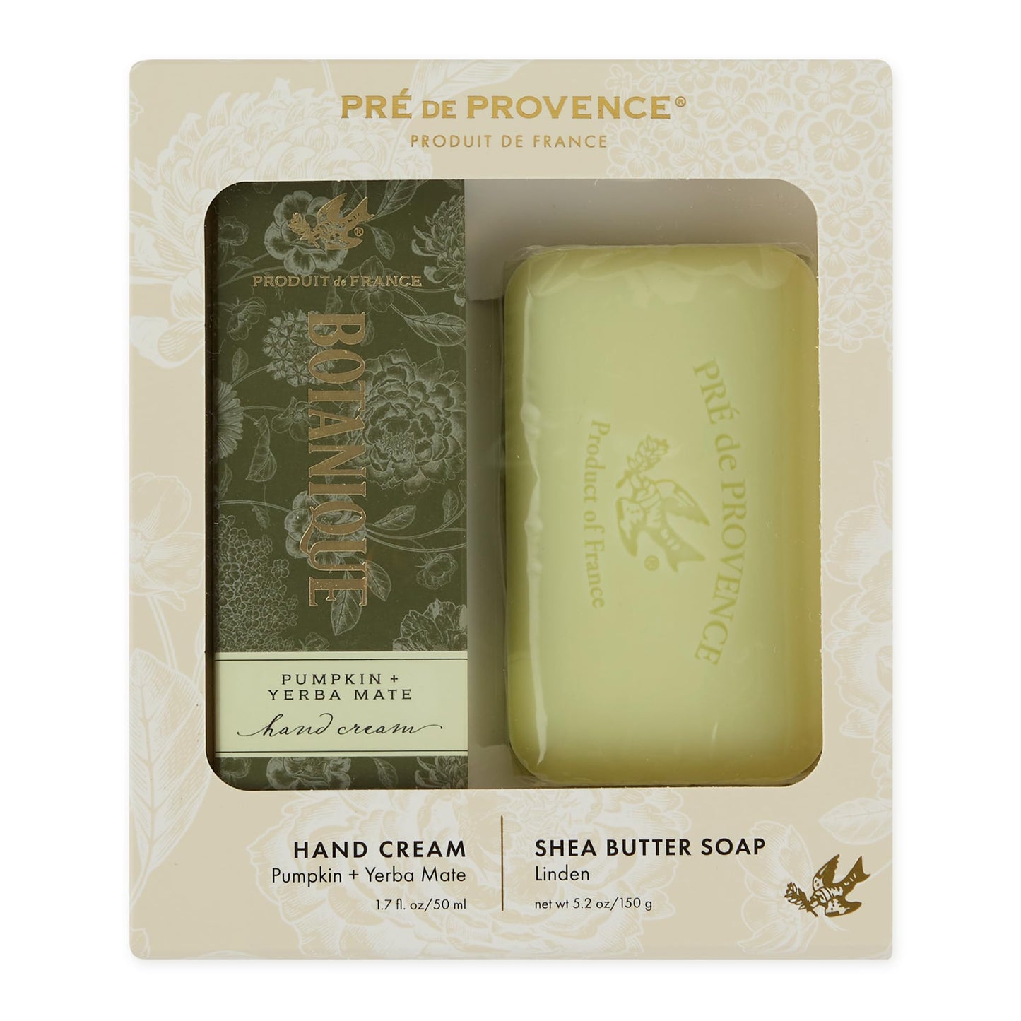 Pre de Provence Botanique 50ml Hand Cream/150g Heritage Soap Bar Gift Set, Pumpkin & Yerba Mate + Linden Beauty and Personal Care Pre de Provence