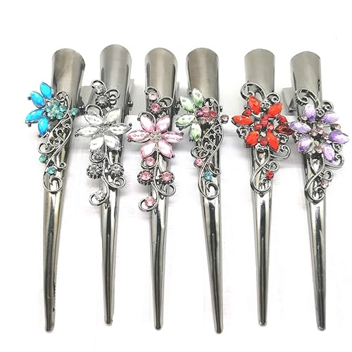Set of 6 Metal Alligator Sectioning Clips for Women and girl- Pretty Strong Clamp Hairpins Non-Slip Hair Grips Beauty & Personal Care CONOFA