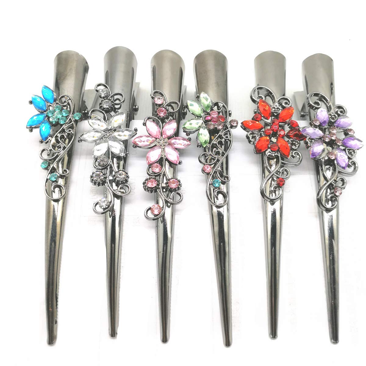 Set of 6 Metal Alligator Sectioning Clips for Women and girl- Pretty Strong Clamp Hairpins Non-Slip Hair Grips Beauty & Personal Care CONOFA