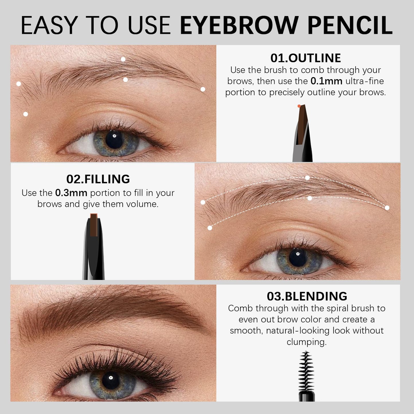 MAVENI Browcharm Microblading Eyebrow Pencil for Women,0.1mm Ultra-Fine Mechanical Pencil,Makeup Brow Definer Waterproof,Draws Tiny Brow Hairs… Beauty & Personal Care MAVENI
