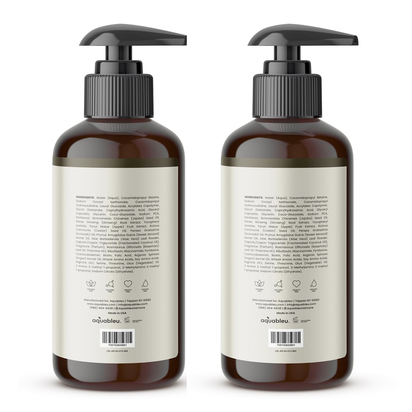 Aquableu Advanced Therapy Anti-Thinning Rosemary Oil Shampoo & Conditioner Set - Infused with 14 All-Natural Ingredients for Volume, Strength Beauty & Personal Care Aquableu