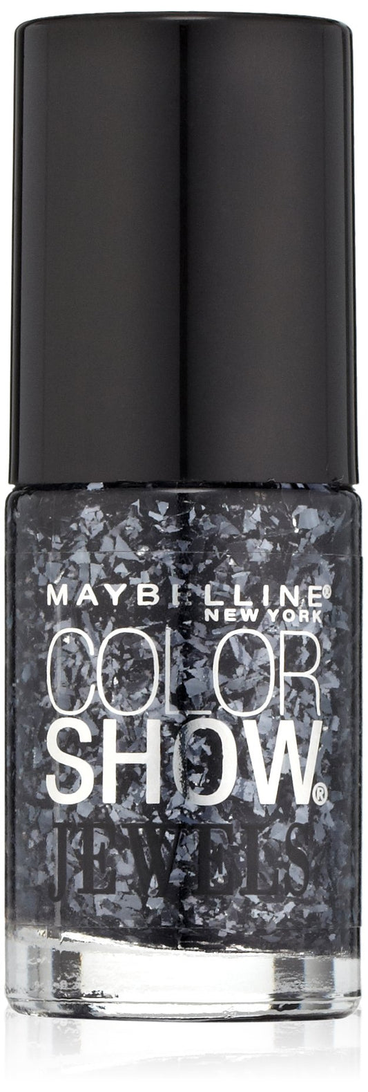 Maybelline New York Color Show Jewels Nail Lacquer Top Coat, Gleaming Graphite, 0.23 Fluid Ounce