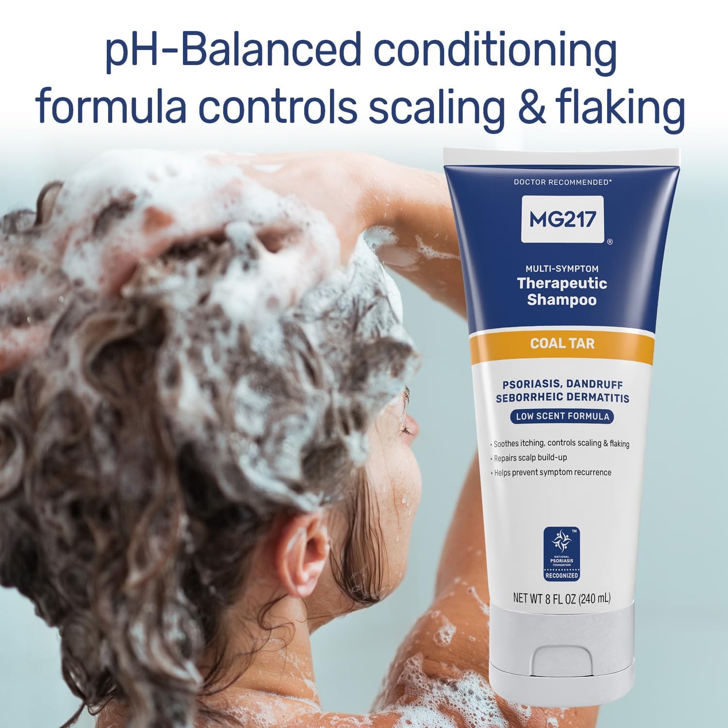 MG217 Psoriasis Shampoo with Coal Tar, Therapeutic Scalp Treatment, Controls Itching, Scaling, Flaking, Scale Buildup, Psoriasis Scalp Treatment, .5% Beauty and Personal Care MG217
