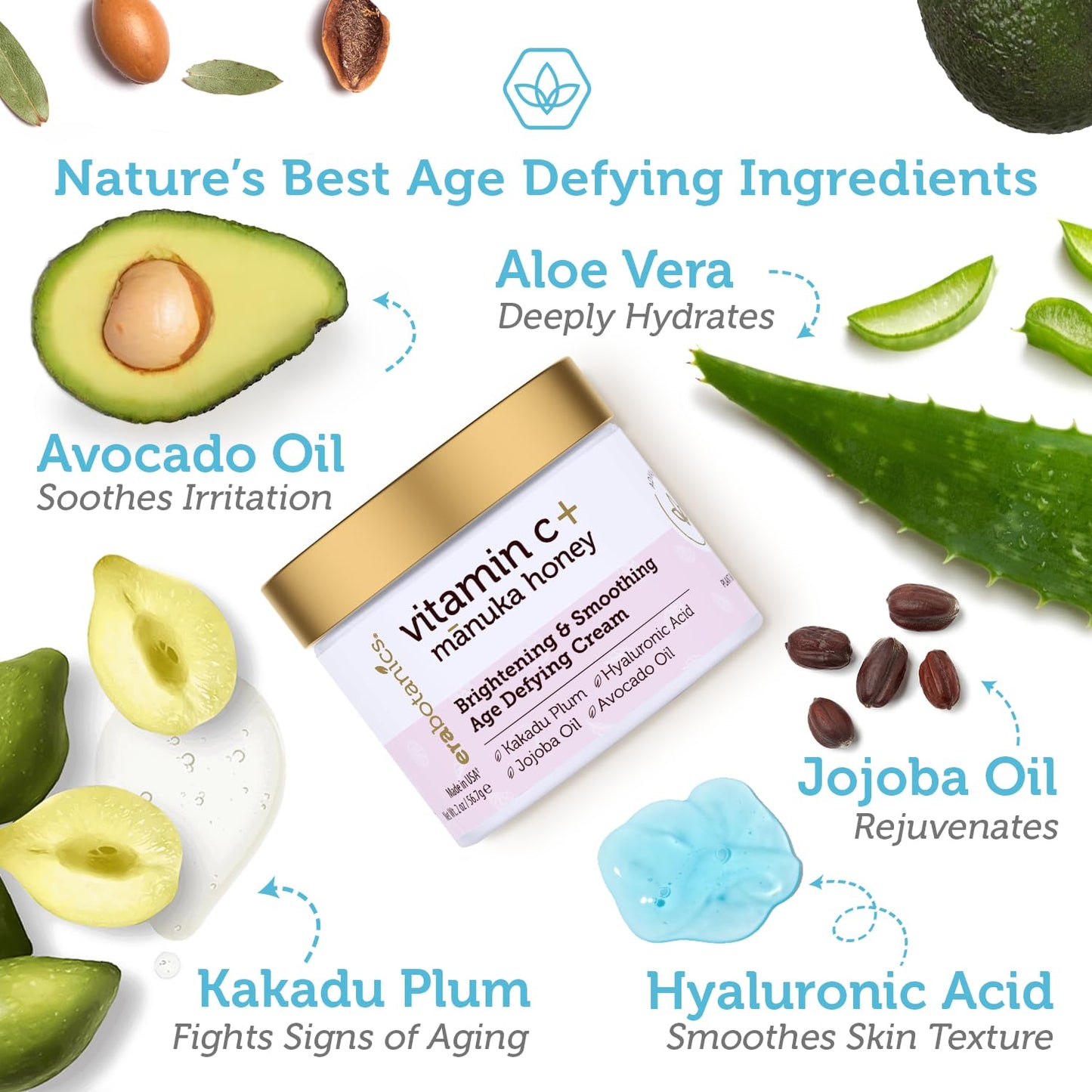 Era Organics Advanced Vitamin C Face Cream - Brightening and Nourishing with Jojoba Oil, Kakadu Plum for Fine Lines, Wrinkles Beauty & Personal Care Era Organics
