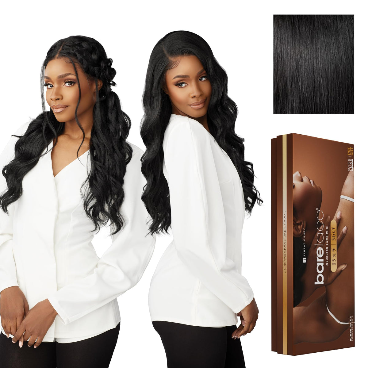 Sensationnel Barelace 13x5 360 LaceWig-Unit 2, 1 JETBLACK