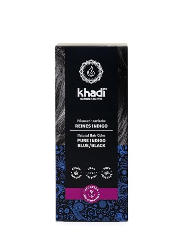 khadi BLUE BLACK Natural Hair Color - Let your hair shine in a mysteriously deep blue-black hue - 100% herbal & natural - 3.5 oz Beauty & Personal Care KHADI
