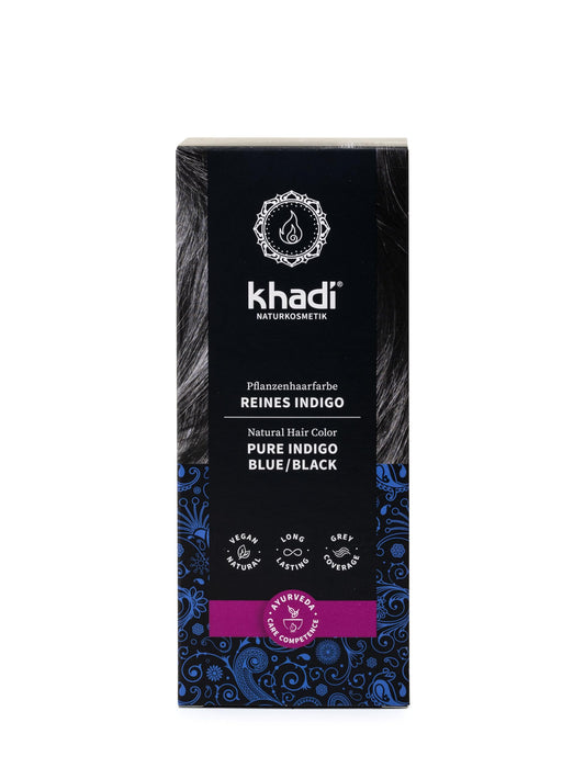 khadi BLUE BLACK Natural Hair Color - Let your hair shine in a mysteriously deep blue-black hue - 100% herbal & natural - 3.5 oz Beauty & Personal Care KHADI