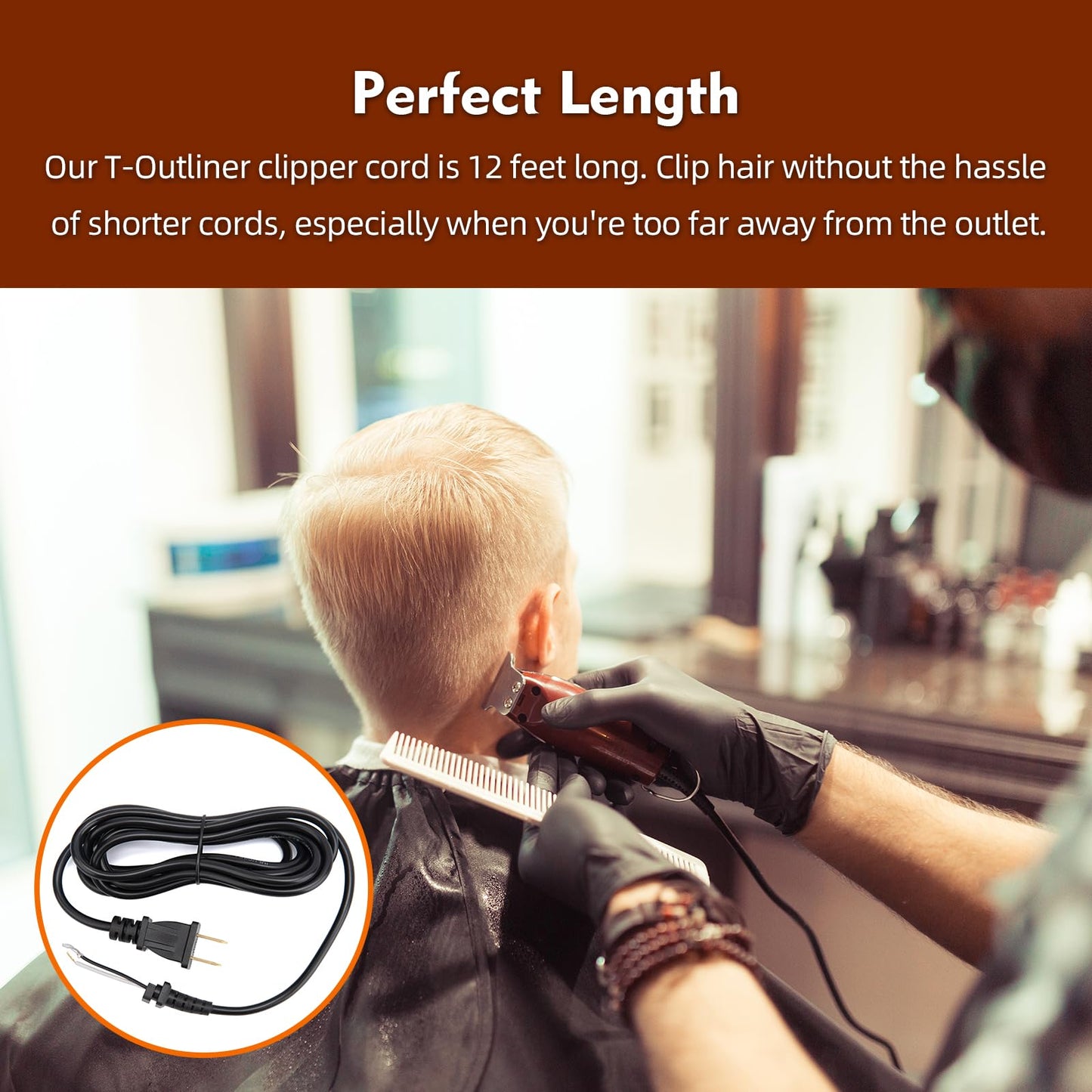 Hair Clippers Cord Replacement for Andis T-Outliner (2 WIRE) #04624 4624 Beauty and Personal Care 8B8B