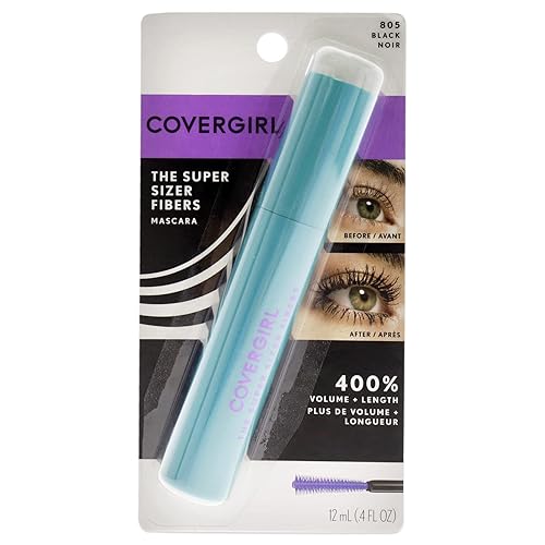 COVERGIRL Super Sizer Fibers Mascara, Black 805, 0.35 Ounce (Packaging May Vary) Volumizing Mascara with Brush Beauty & Personal Care COVERGIRL