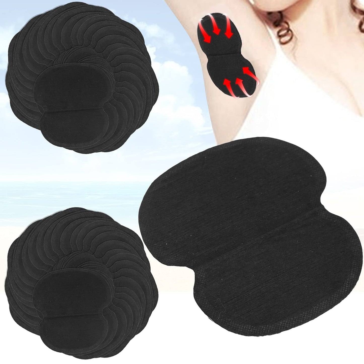 Disposable Underarm,60pcs Underarm Armpit NonWoven Fabric Dress Clothing Underarm Black Beauty and Personal Care Tbest