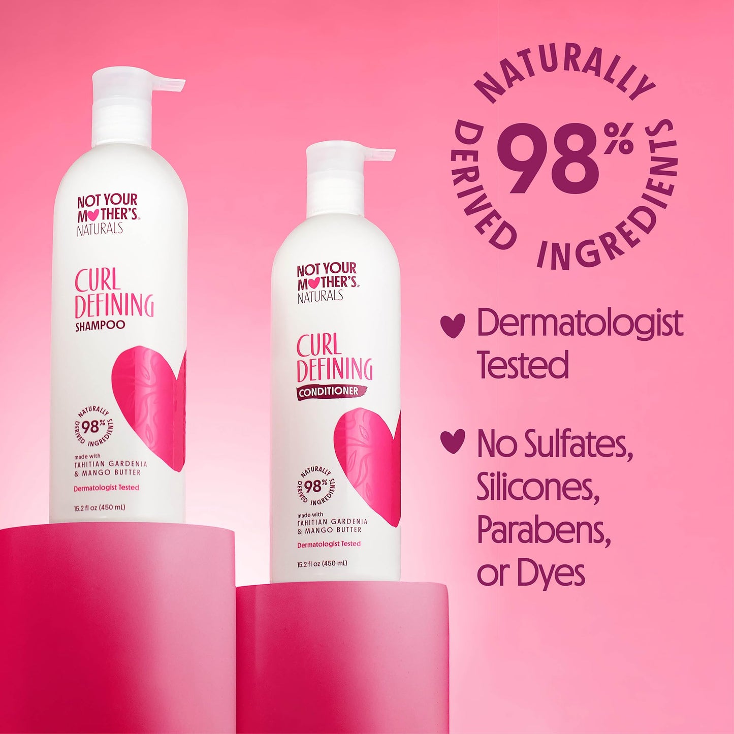 Not Your Mother's Naturals Curl Defining Shampoo and Conditioner (2 Pack) - 98% Naturally Derived Ingredients - All Hair Types - Gardenia Mango Butter Beauty & Personal Care Not Your Mother's