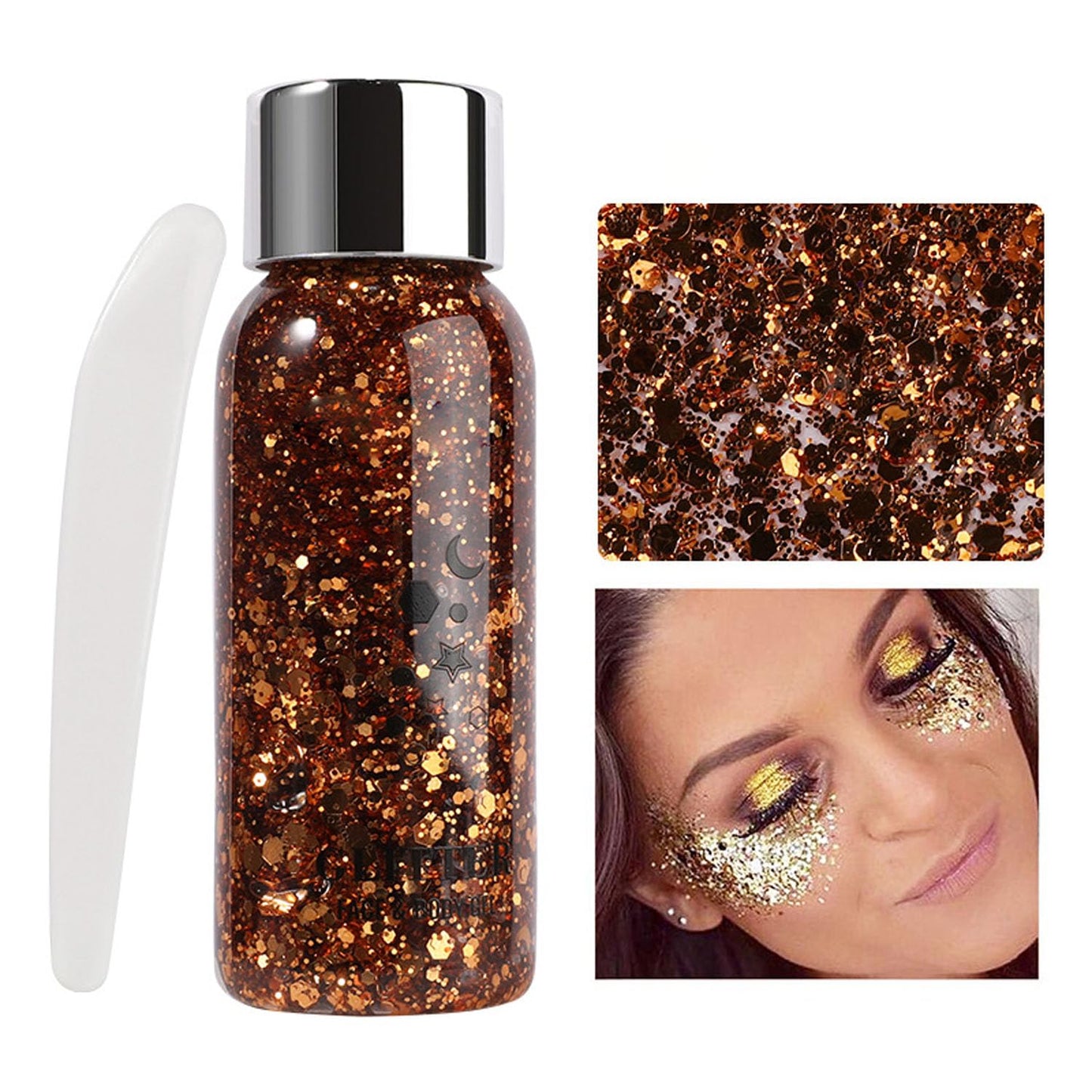 JUDEWY Body Glitter Gel, Face Glitter Body Glitter Glitter Liquid Eyeshadow, Face Hair Nail Glitter, Holographic Makeup Festival Glitter Makeup (08) Beauty & Personal Care JUDEWY