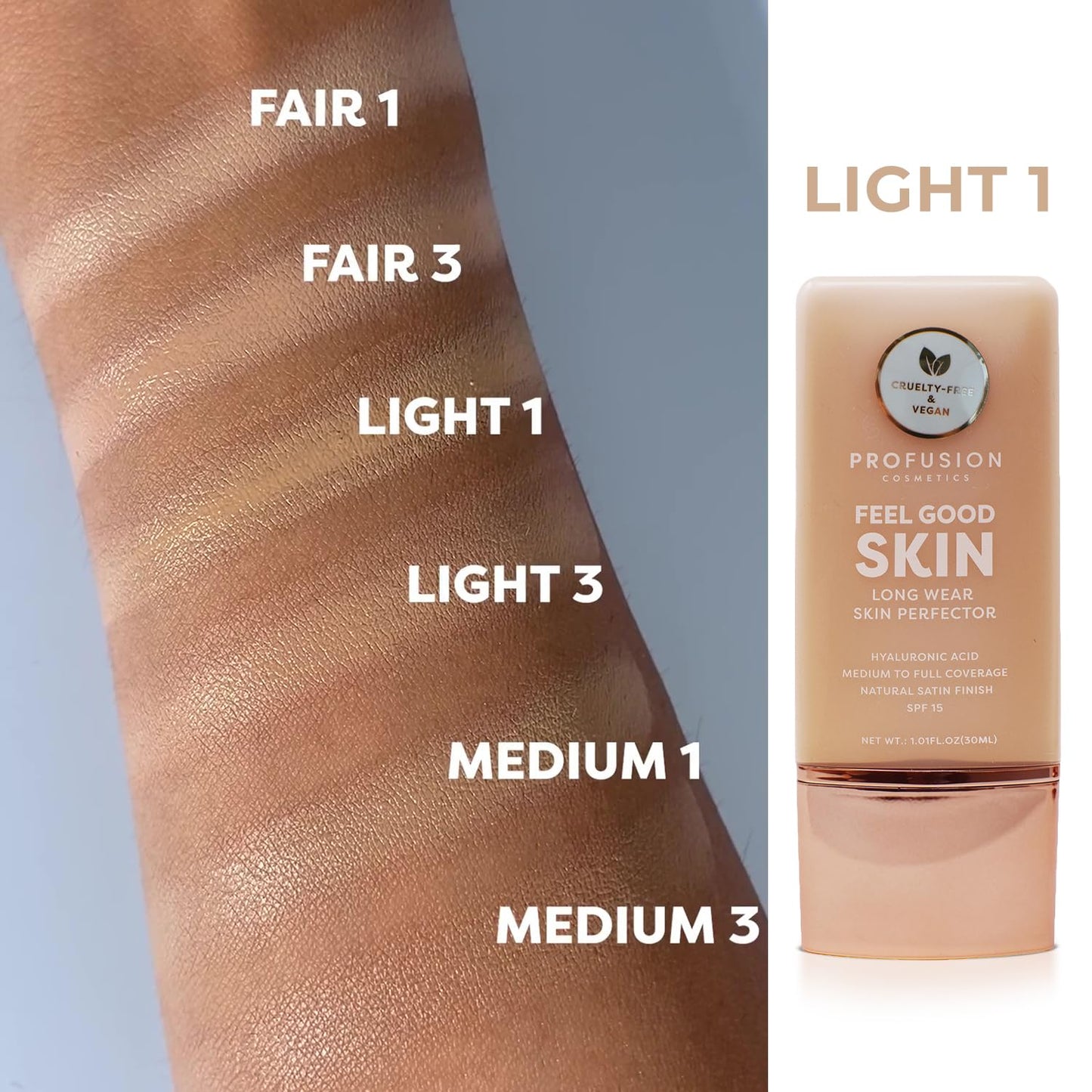 Profusion Cosmetics Lightweight Liquid Foundation for a Flawless and Elegant Radiance, Breathable Makeup that Improves Uneven Skin Tone, Vegan Beauty & Personal Care Profusion Cosmetics