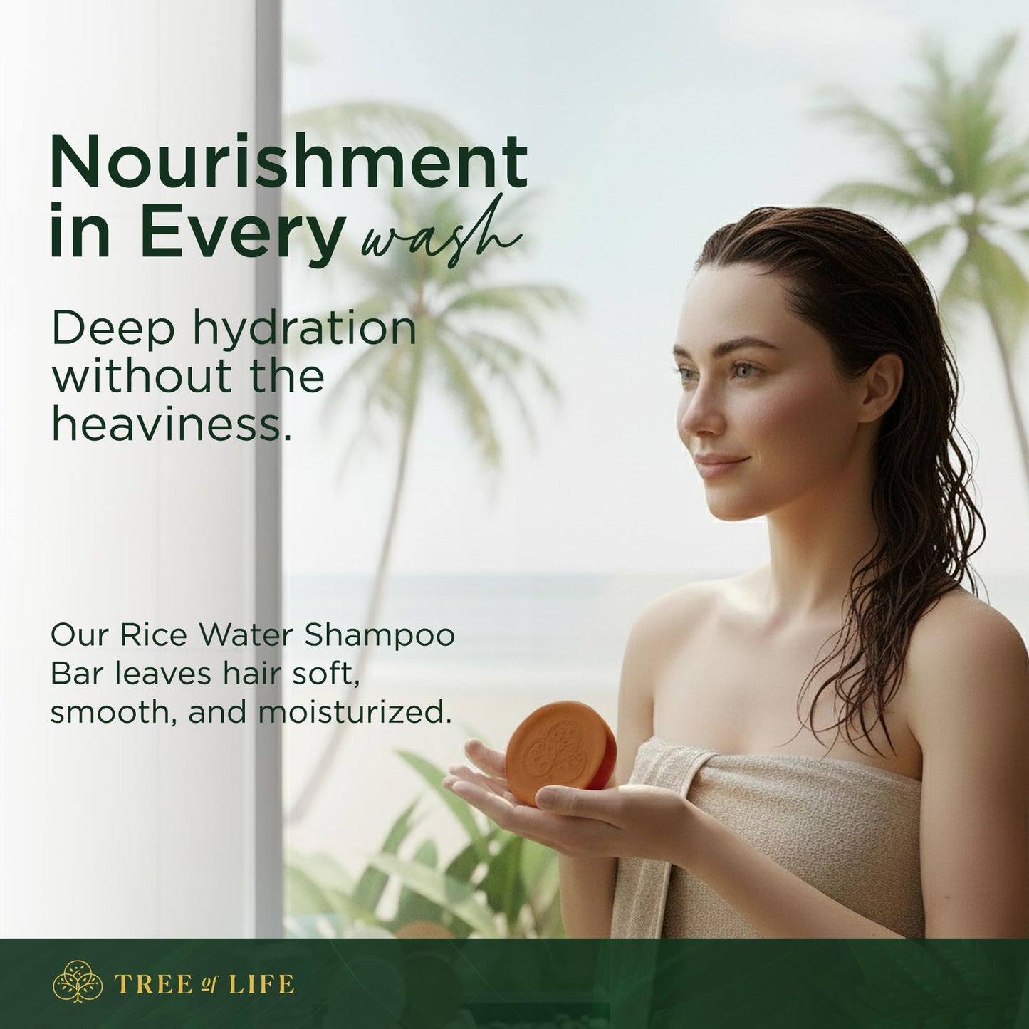 Tree of Life Rice Water Shampoo Bar - Sulfate Free Rice Protein Hair Care That Strengthens, Repairs, and Delivers Frizz Control with Silky Shine (2 Beauty & Personal Care Tree of Life