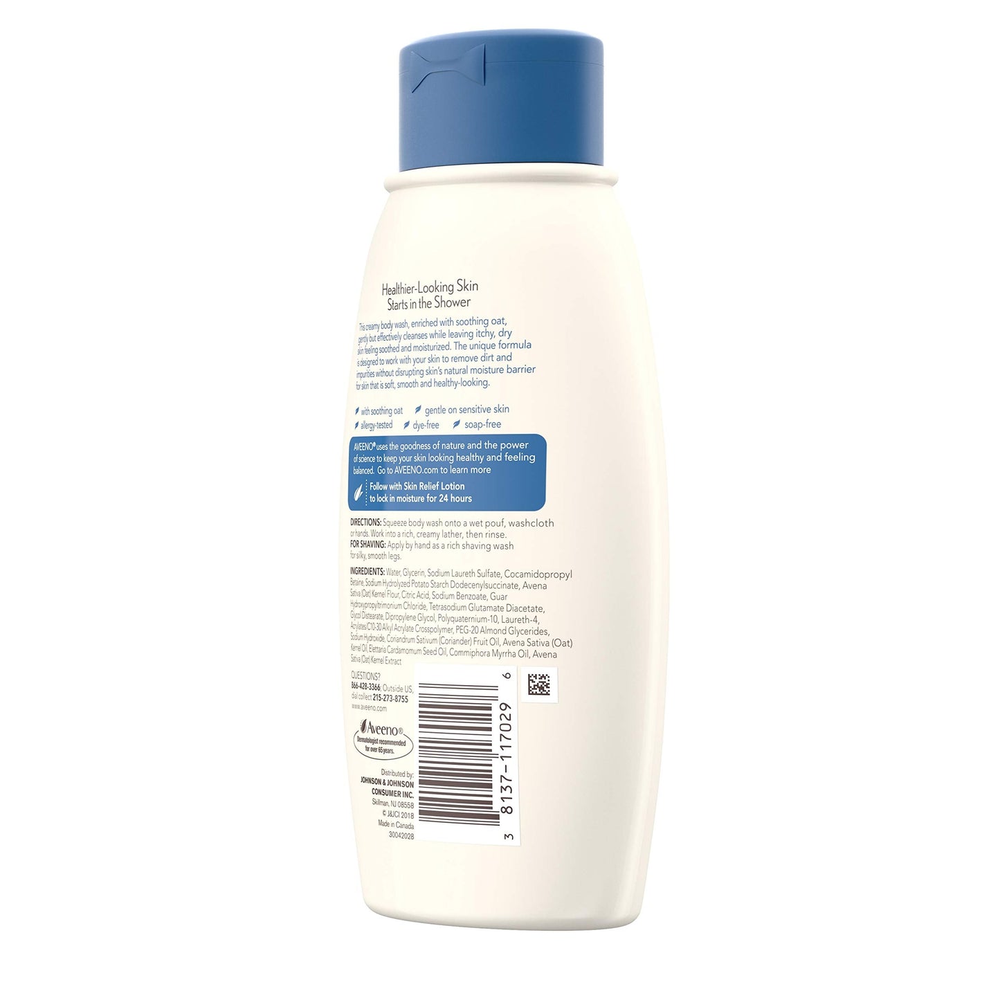 Aveeno Skin Relief Fragrance-Free Body Wash with Oat to Soothe Dry Itchy Skin, Gentle, Soap-Free & Dye-Free for Sensitive Skin, 12 fl. oz (Pack of 2) Beauty & Personal Care Aveeno