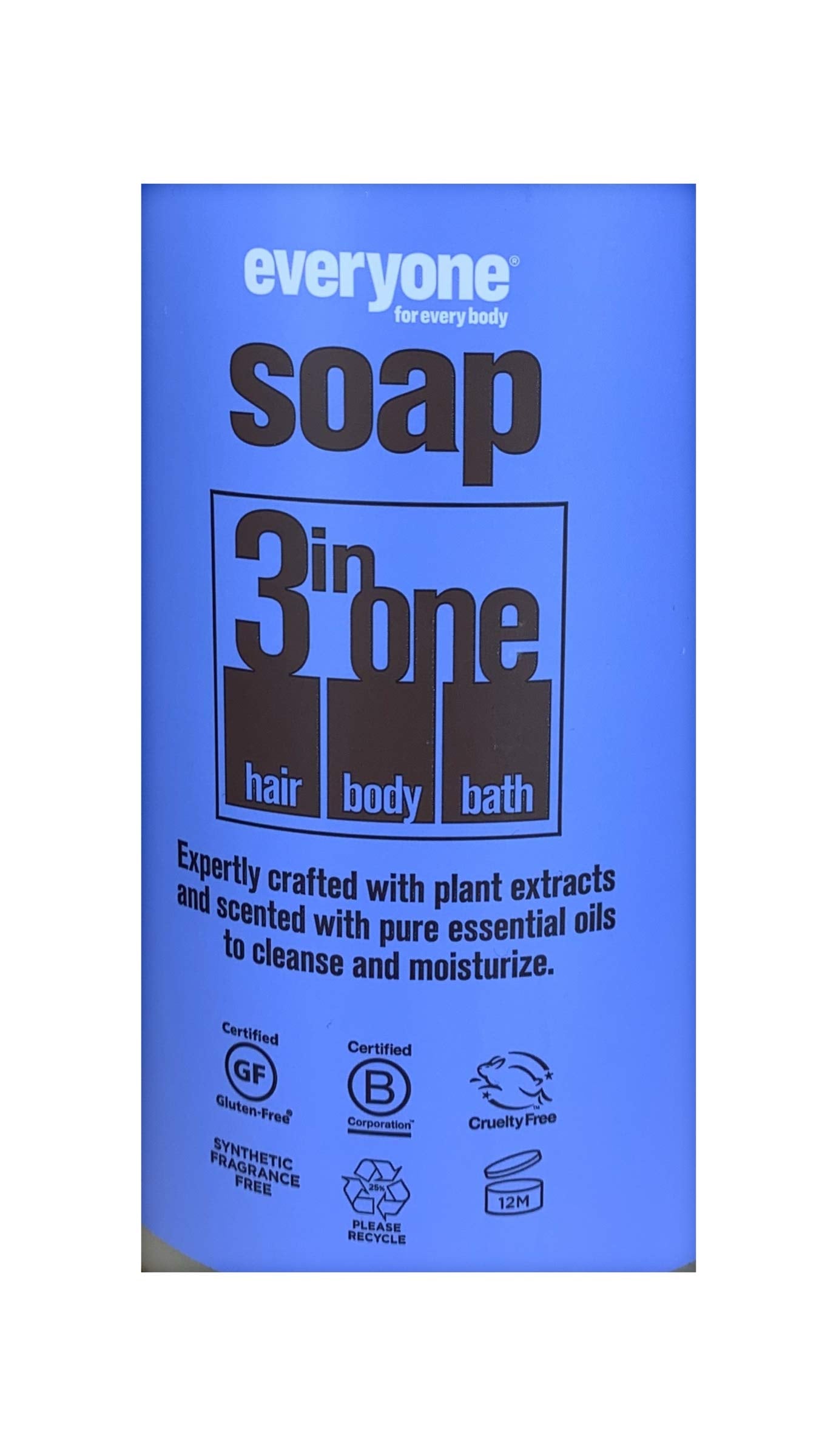 Everyone 3-in-1 Soap - Body Wash, Shampoo, Bubble Bath - Lavender + Mint - 32 Ounces - 1 Bottle Beauty & Personal Care Everyone