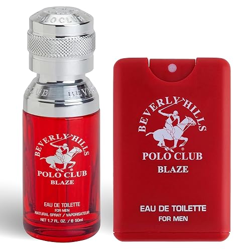 Beverly Hills Polo Club BHPC Men's Eau De Toilette Bonus Pack | Blaze Scent | 1.7oz EDT + Travel Pocket Spray | Long-Lasting Masculine Fragrance Beauty & Personal Care Beverly Hills Polo Club