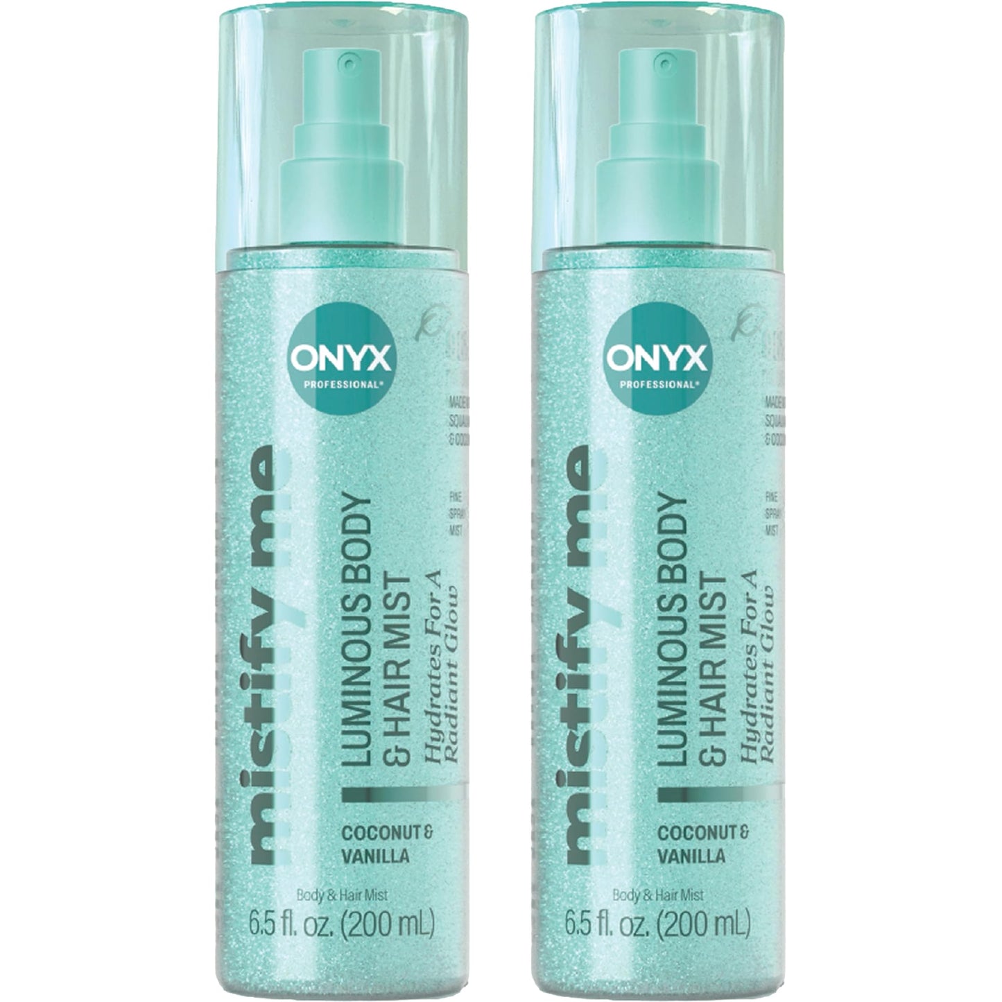 Onyx Professional Hydrating Shimmer Mist with Squalane & Coconut Oil, Coconut Bliss, 6.5 fl oz, 2pk - Shimmer Hair and Body Mist Creates a Radiant Beauty & Personal Care Onyx Professional