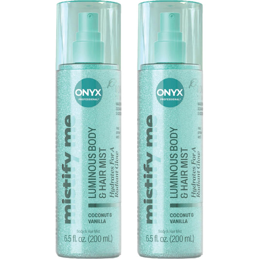 Onyx Professional Hydrating Shimmer Mist with Squalane & Coconut Oil, Coconut Bliss, 6.5 fl oz, 2pk - Shimmer Hair and Body Mist Creates a Radiant Beauty & Personal Care Onyx Professional