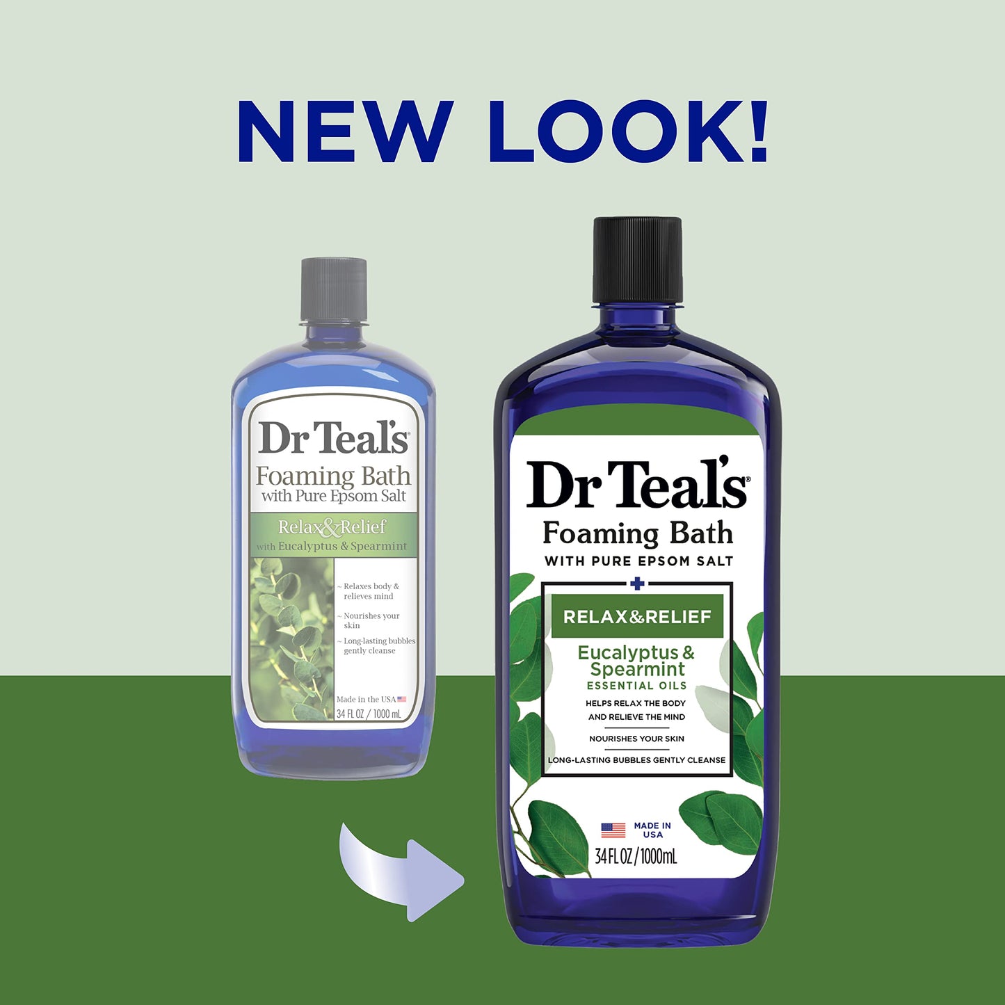 Dr Teal's Foaming Bath with Pure Epsom Salt, Relax & Relief with Eucalyptus & Spearmint, 34 fl oz Beauty and Personal Care Dr Teal's