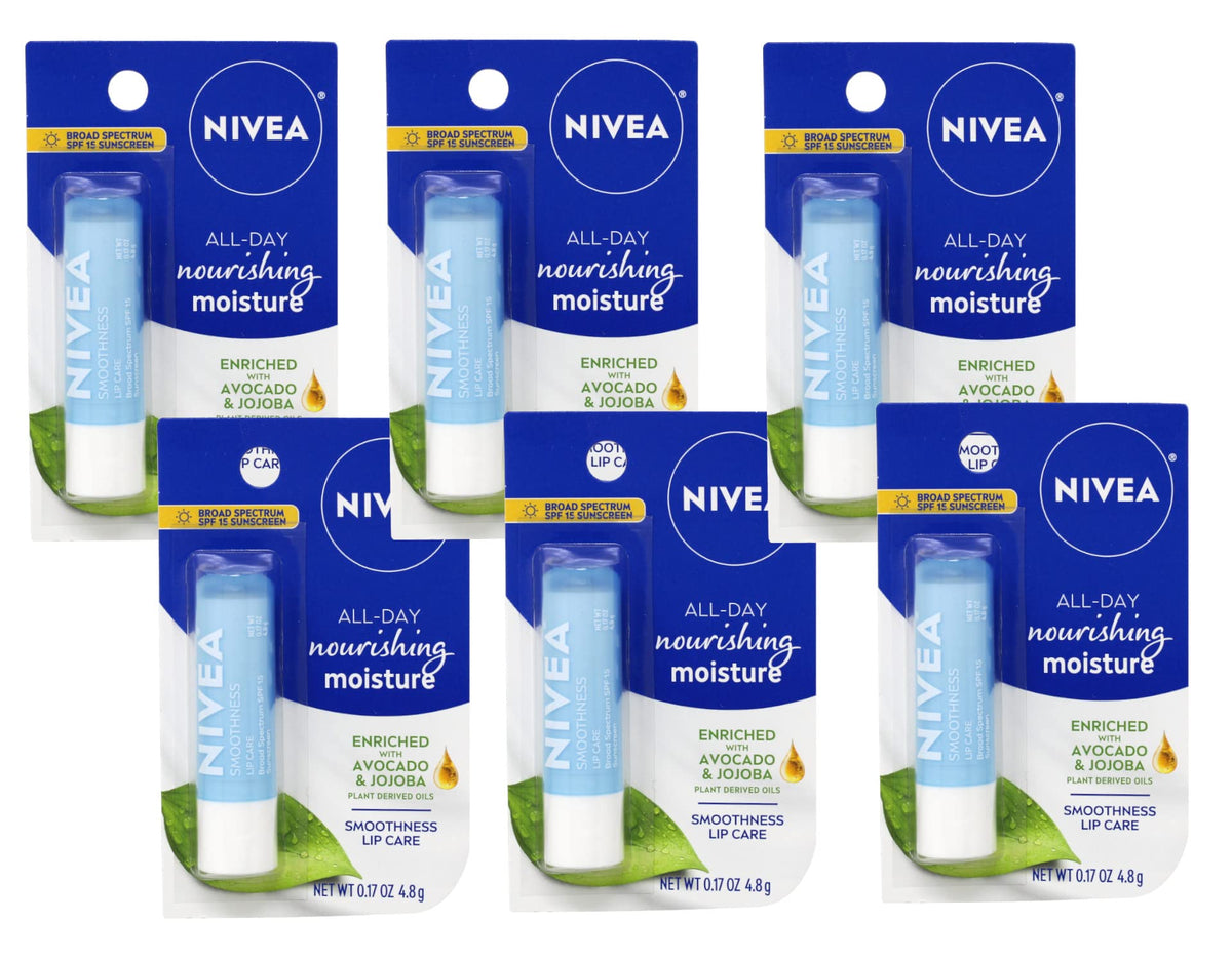 NIVEA Smoothness Lip Care SPF 15, 0.17 oz (Pack of 6) Beauty & Personal Care NIVEA