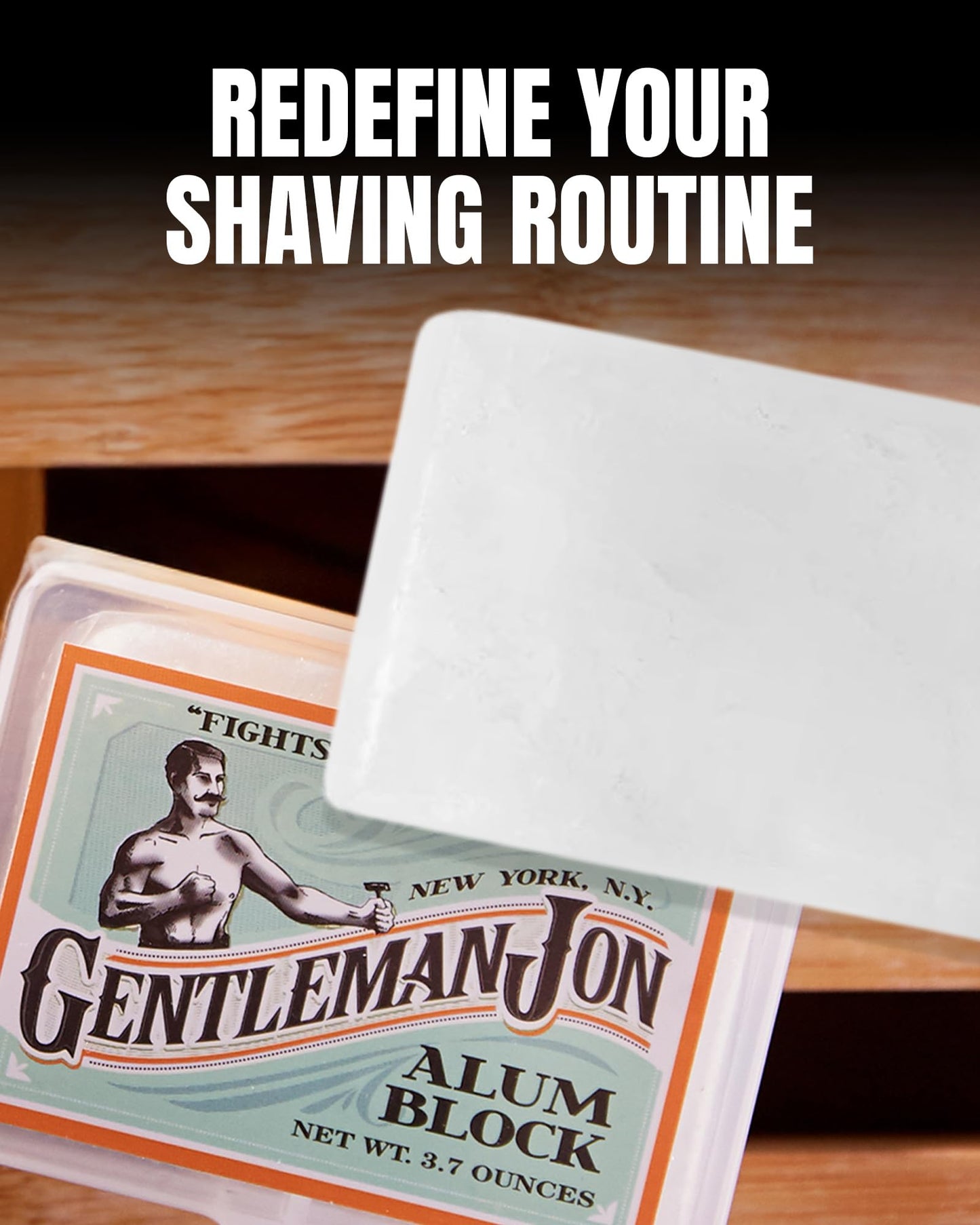 Gentleman Jon 3.7 Ounce Alum Block in Plastic Case - Upgrade Your Shave - Soothing Aftershave Solution for Shaving Razor Burn Relief - Travel Friendly Beauty and Personal Care Gentleman Jon