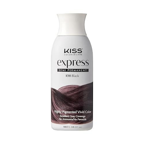Kiss Express Semi-Permanent Hair Color - Vivid, Highly Pigmented Dye for Vibrant Hair, Gentle Formula, Gray Coverage, pH Balanced, 23 Intermixable Beauty & Personal Care KISS