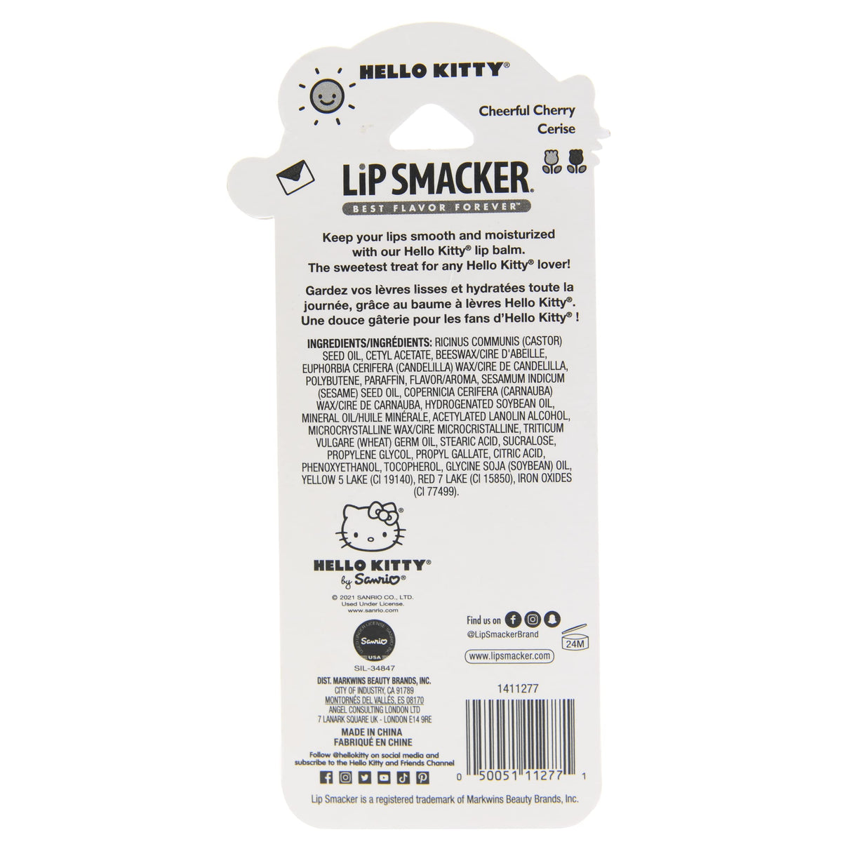 Lip Smacker Lippy Pals Sanrio Hello Kitty, Flavored Moisturizing & Smoothing Soft Shine Lip Balm, Hydrating & Protecting Fun Tasty Flavors Beauty & Personal Care Lip Smacker