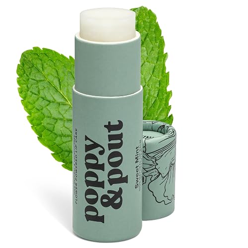 Poppy & Pout Sweet Mint A Jumbo Lip Balm | All Natural Lip Balms & Moisturizers | Hydrates with Beeswax, Vitamin E, Organic Coconut Oil | Cruelty-Free Beauty & Personal Care Poppy & Pout