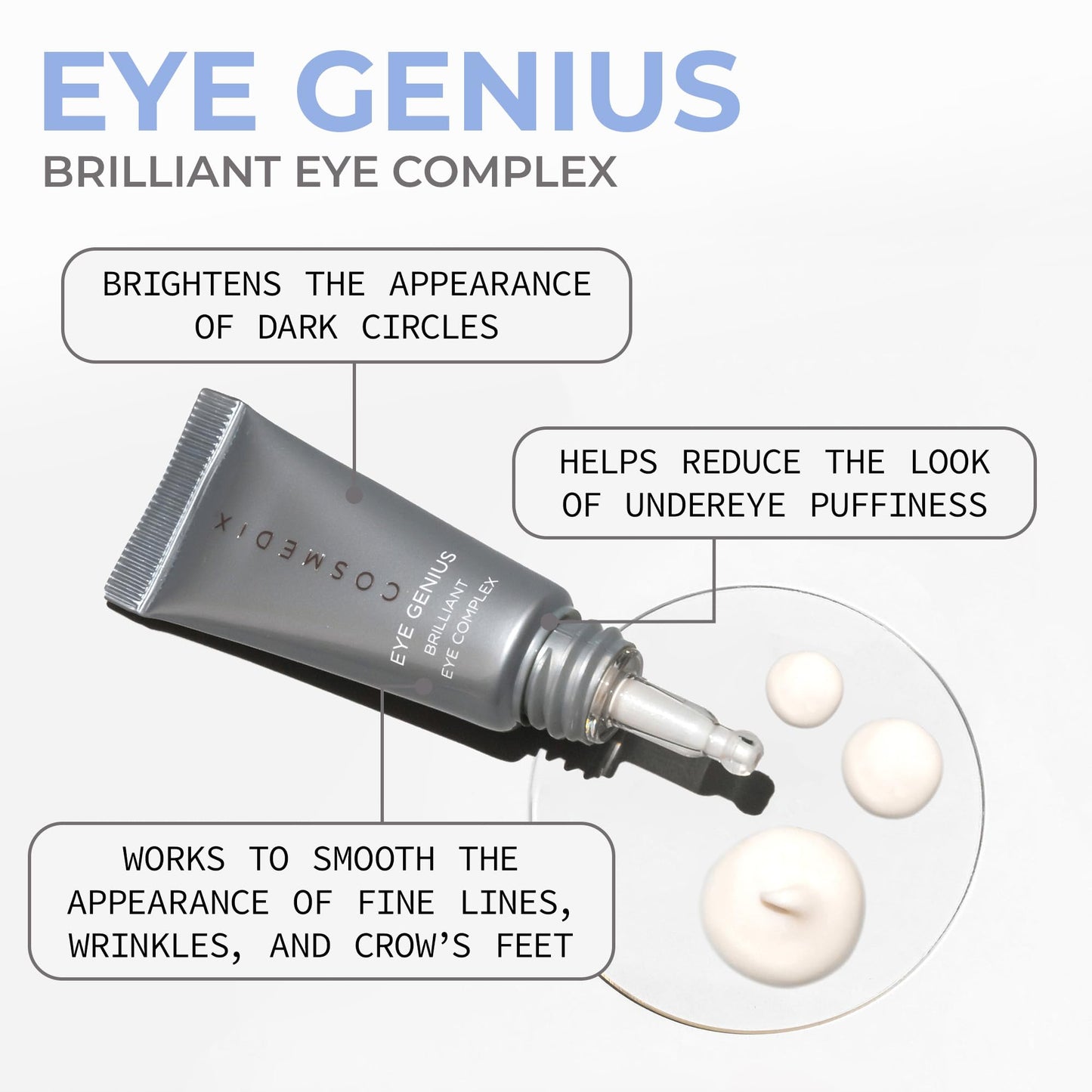 COSMEDIX Brilliant Under Eye Cream for Dark Circles & Puffiness - Firming Eye Serum for Fine Lines, Wrinkles & Puffy Eyebags Beauty & Personal Care COSMEDIX