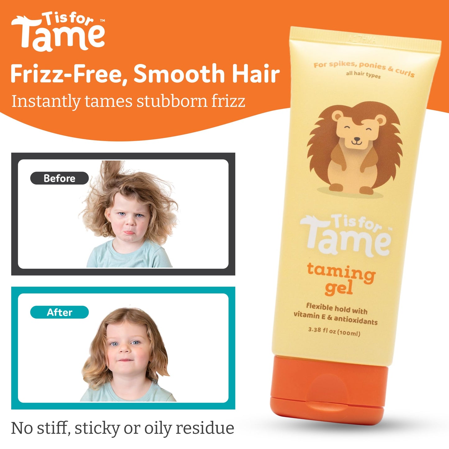 T is for Tame - Hair Taming Gel & Wand Bundle - Natural Kids Hair Styling Set for Frizz, Flyaways & Baby Hairs - Gentle Hold Gel + Vegan Flyaway Wand Beauty & Personal Care T is for Tame