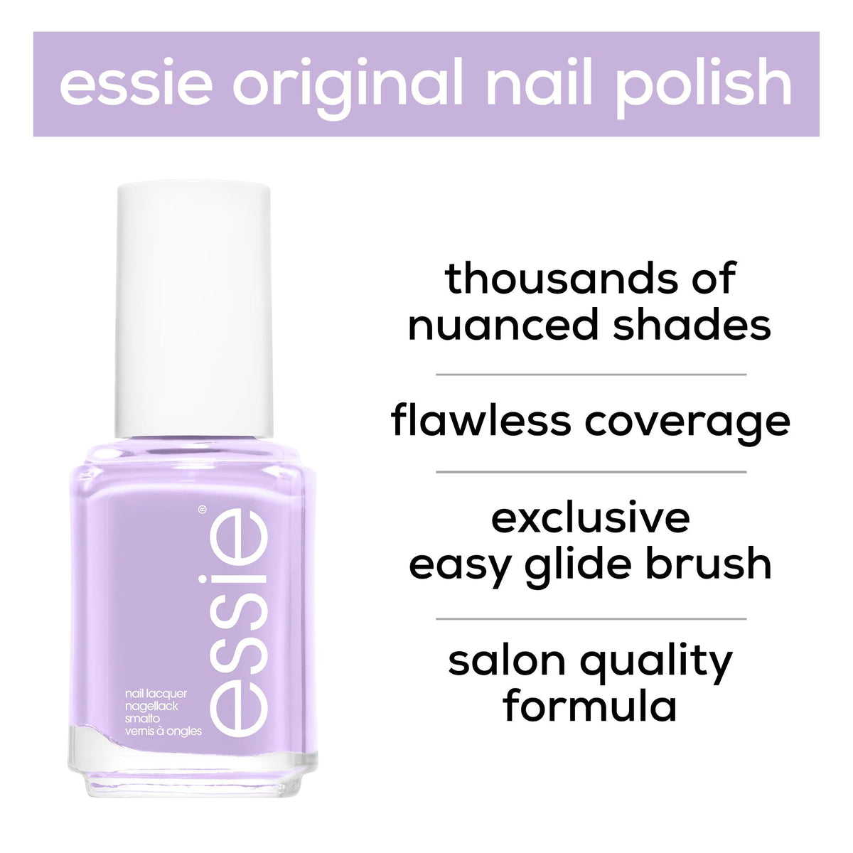 essie Salon-Quality Nail Polish, 8-Free Vegan, Lilac Purple, Lilacism, 0.46 fl oz Beauty & Personal Care essie