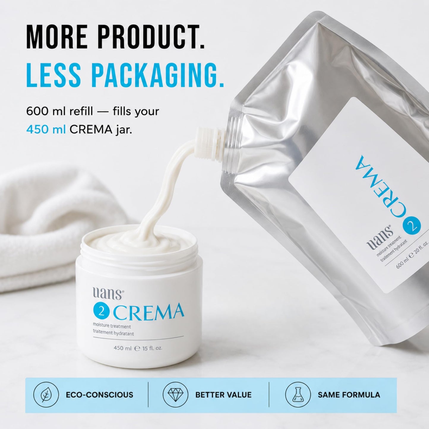 Uans Crema Moisture Treatment 600 ml / 20 fl. oz Refill Beauty & Personal Care Uans