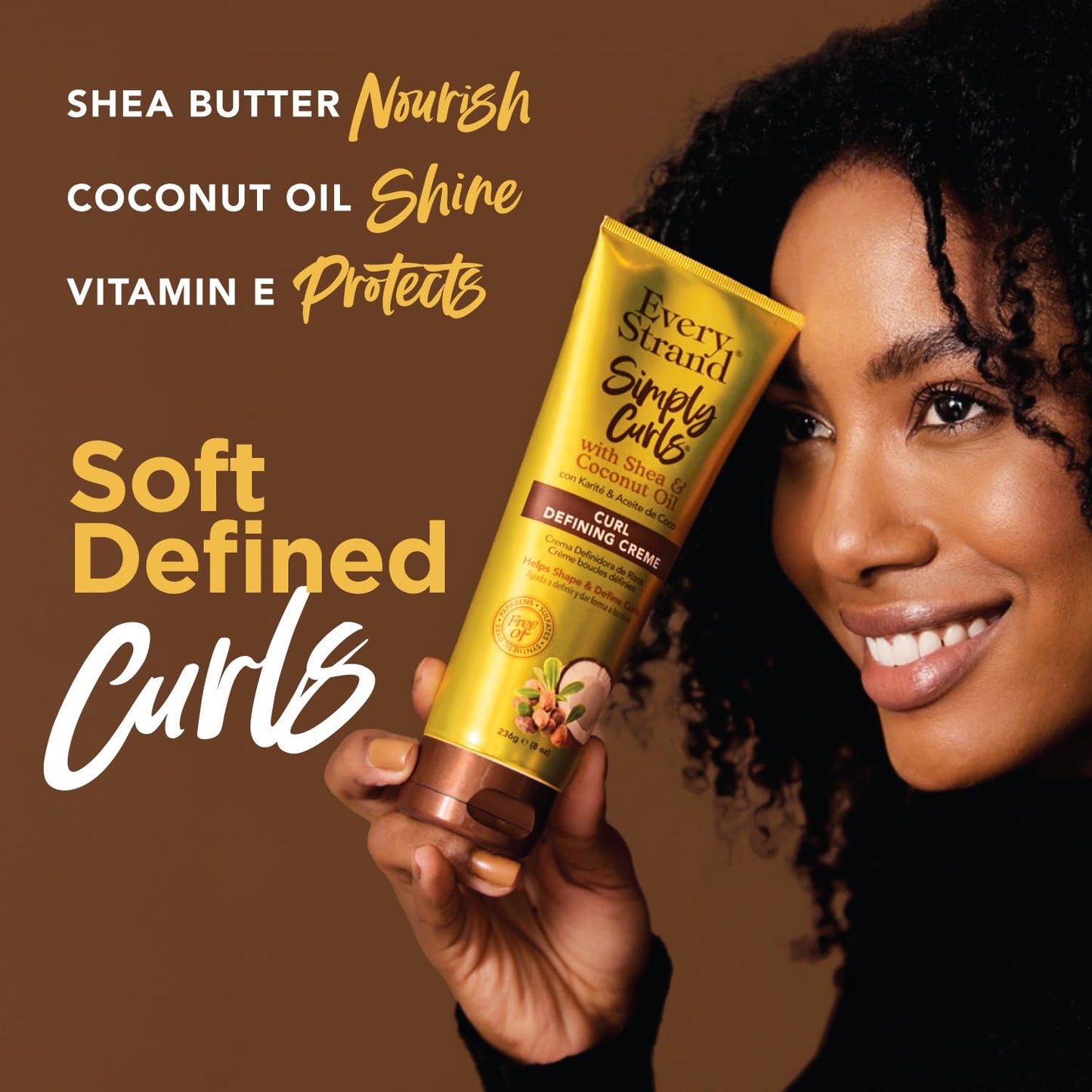 Every Strand Curling Creme Simply Curls Coconut Oil and Shea Butter, 8 oz. Beauty & Personal Care Every Strand