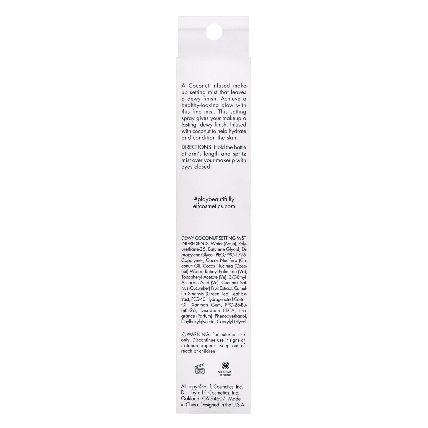 e.l.f. Dewy Setting Mist Hydrating, Luminizing, Long Lasting Sets Makeup, Conditions Coconut Infused 2.7 Fl Oz Beauty & Personal Care e.l.f.