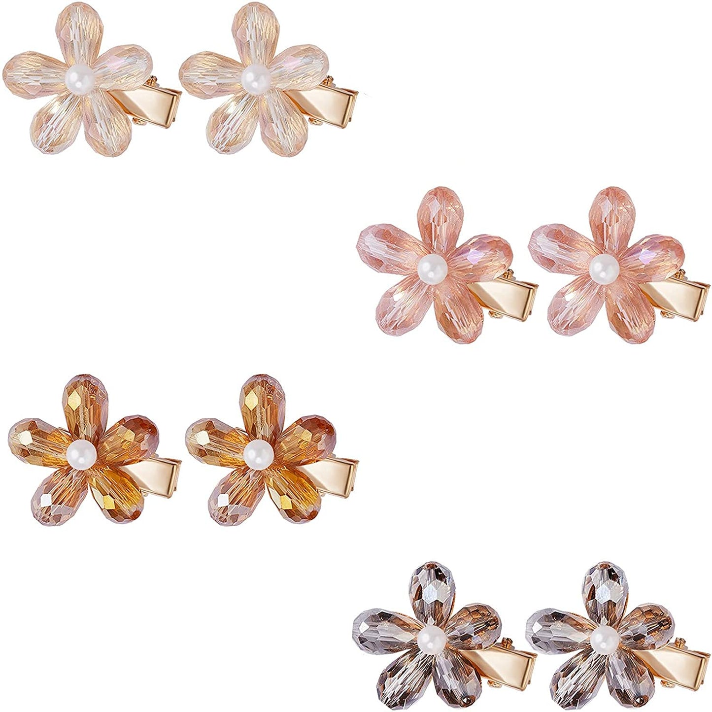 Crystal Hair Clips Small Pearl Hairpins Textention Fashion Hair Barrettes Decorative Bling Hair Accessories for Women Ladies Beauty & Personal Care Textention