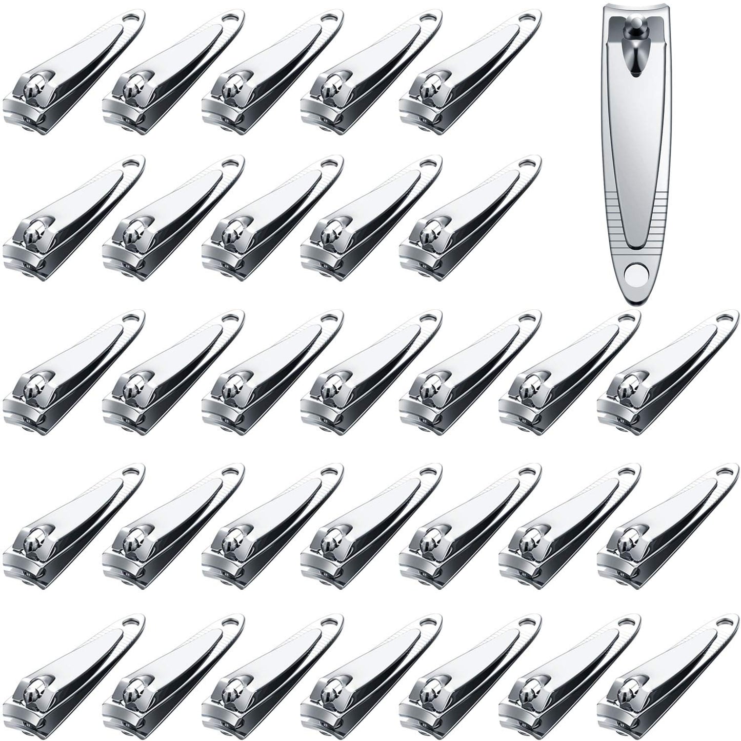 32 Pieces Stainless Steel Fingernail Nail Clipper Bulk Silver Portable Toenail Clippers Cutter Set Beauty & Personal Care Mudder