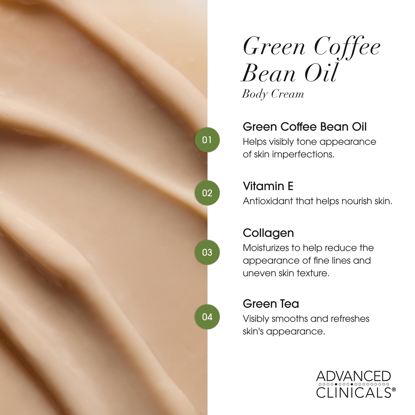 Advanced Clinicals Green Coffee Bean Thermo - Firming Body Lotion | Caffeine Infused Collagen Cream Moisturizer & Body Cream For Women, Stomach, Legs Beauty & Personal Care Advanced Clinicals