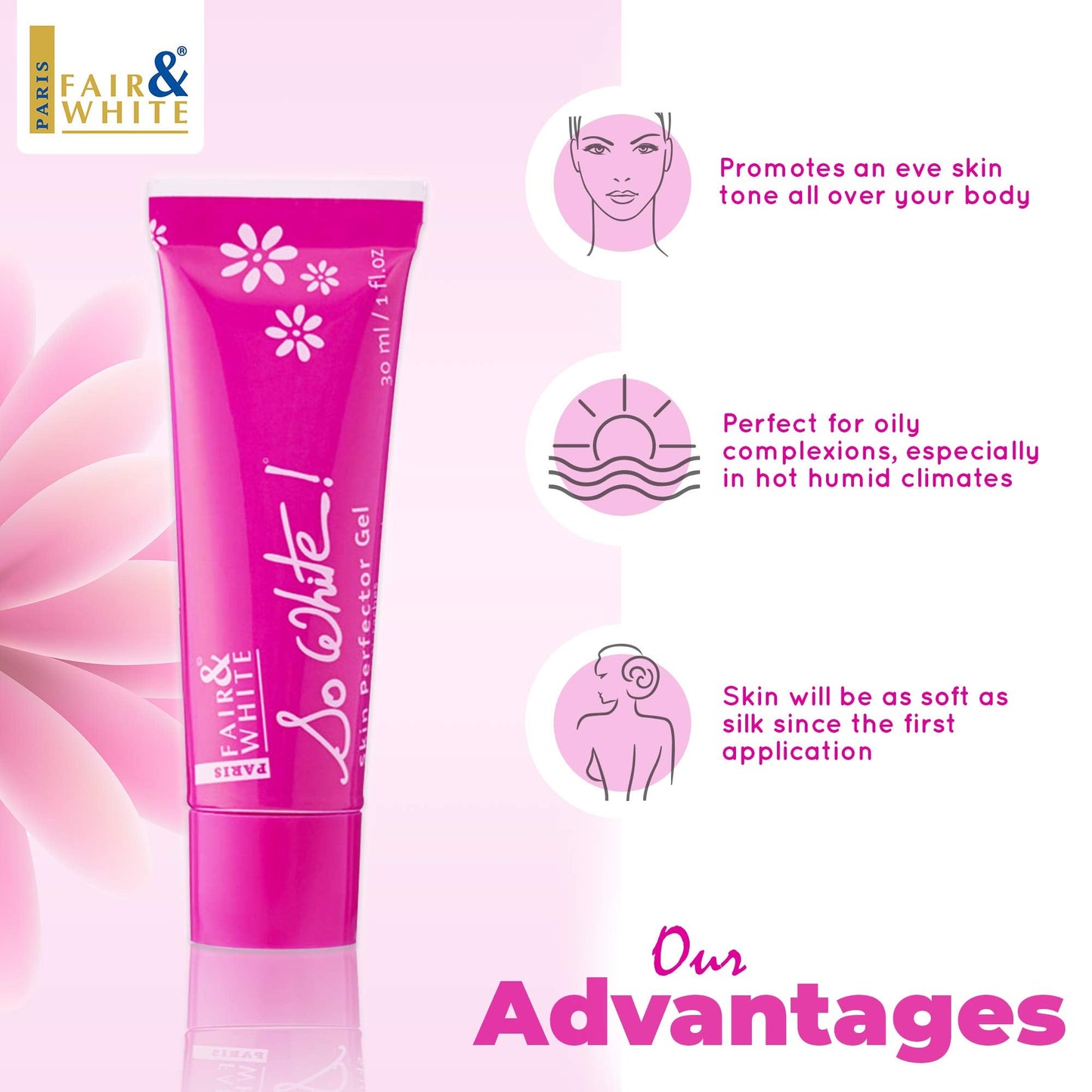 FAIR & WHITE So White Skin Perfector Gel - 1 Fl oz / 30ml Beauty & Personal Care FAIR & WHITE