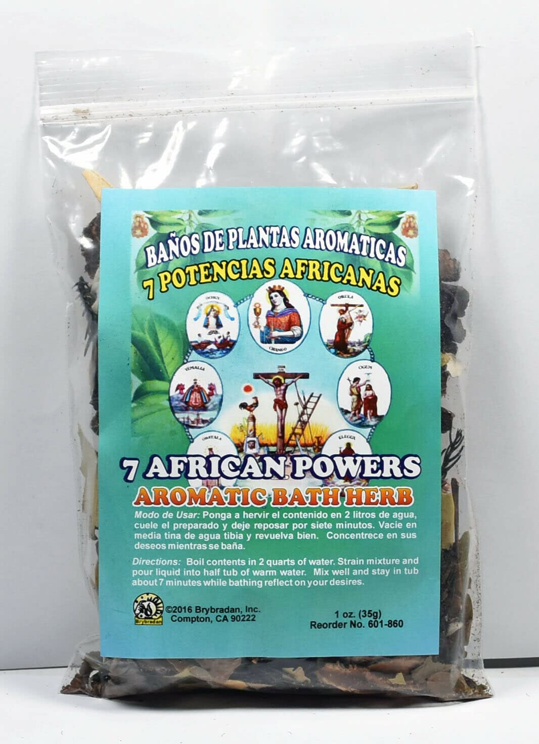 1 PC Aromatic Soothing HERBALBath 7 African Powers 7 POTENCIAS AFRICANAS BANO DE PLANTAS AROMATICAS - Made in USA - 1 OZ Beauty and Personal Care BRYBRADAN