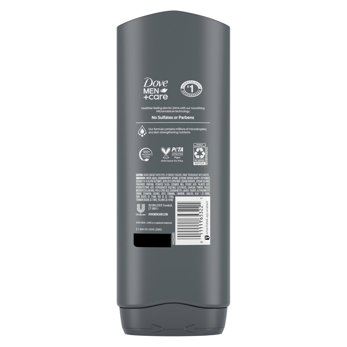 DOVE MEN + CARE Body and Face Wash Purifying Charcoal + Clay Body Wash for Men with 24-Hour Nourishing Micromoisture Technology 18 oz Beauty & Personal Care DOVE MEN + CARE