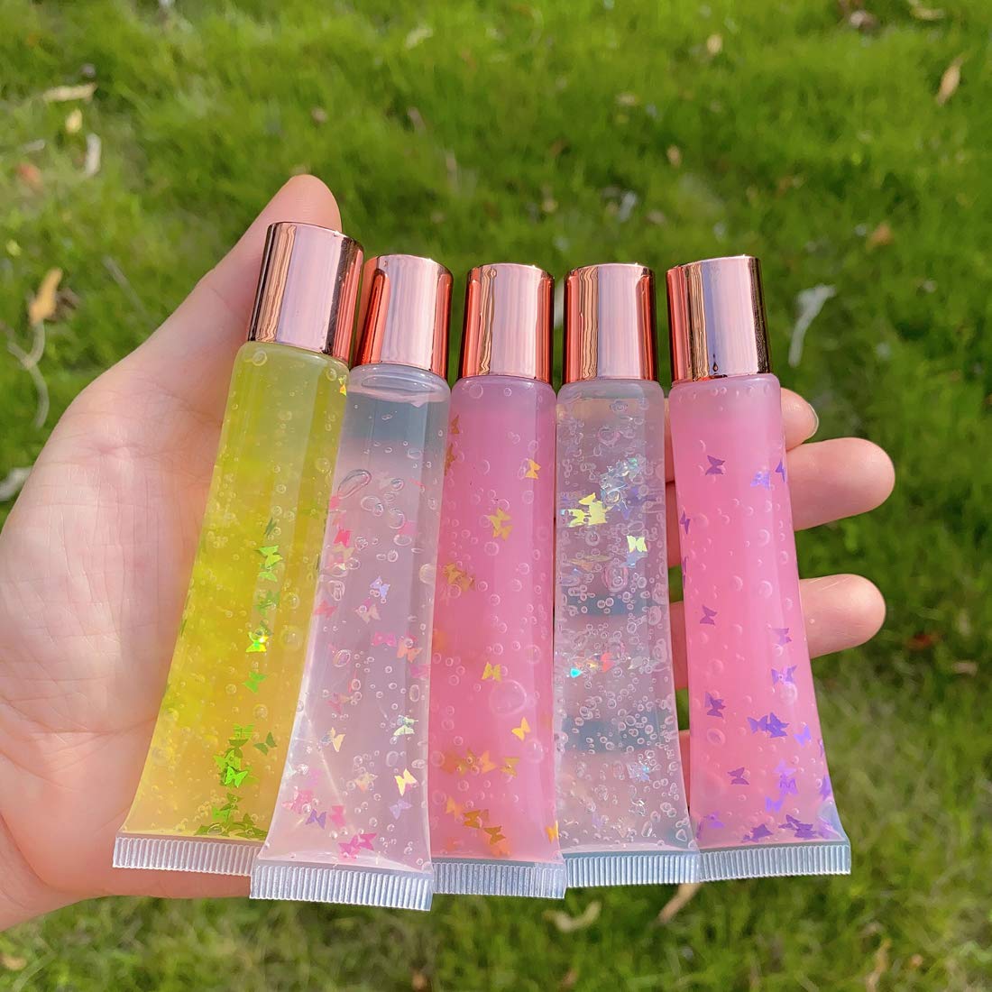 AJLTPA 50Pcs 15ml Lip Gloss Squeeze Tubes, Rose Gold Lip Gloss Containers Empty, Refillable Soft Clear Tubes for DIY Lipgloss Balm Cosmetic (Rose Beauty & Personal Care AJLTPA